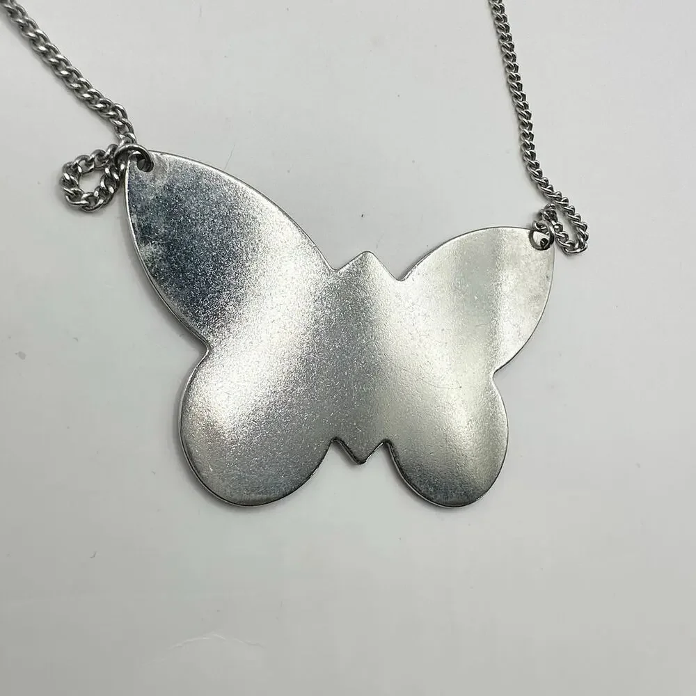 Butterfly Oversized Pink Necklace Boho Bohemian Casual Jewelry